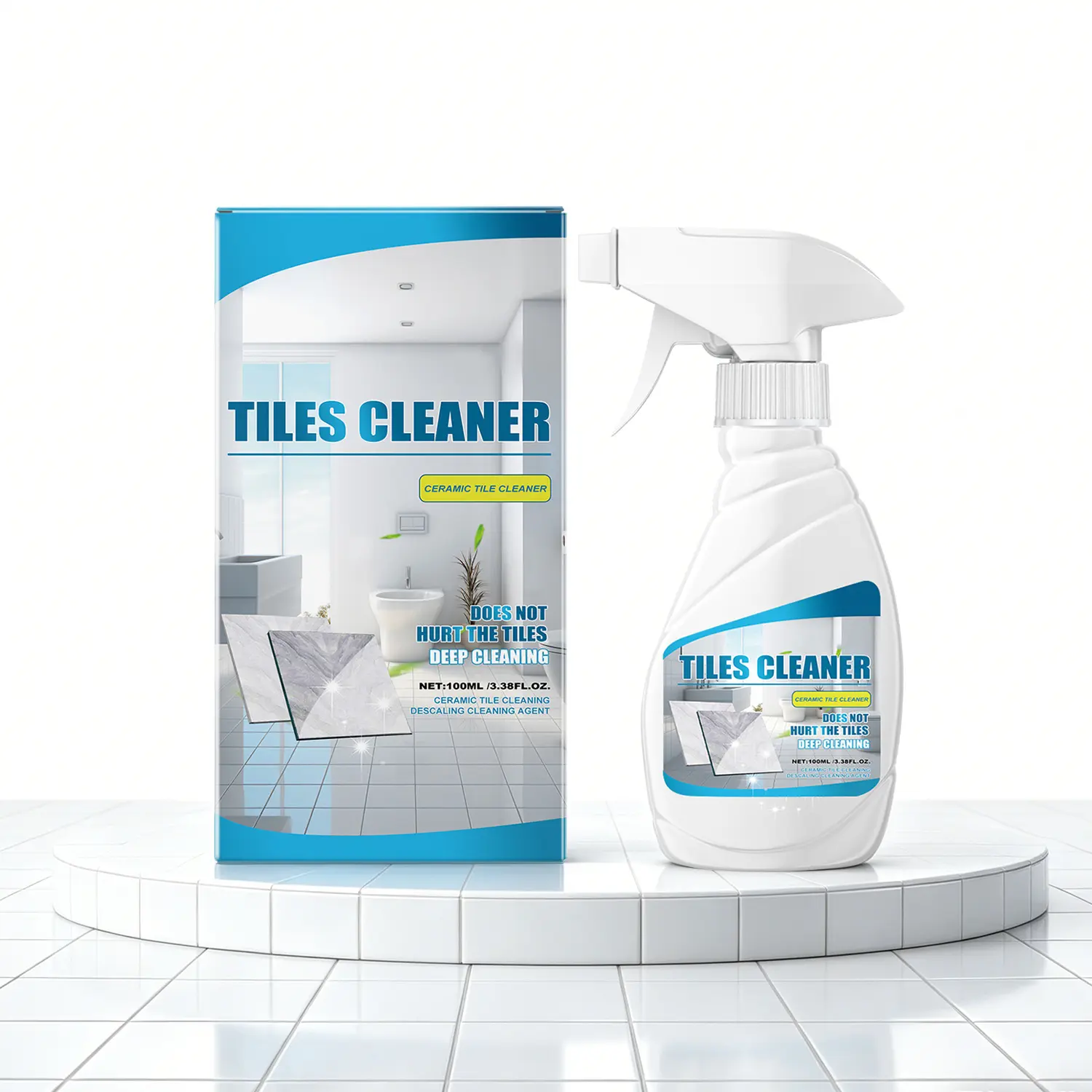 Tile Cleaner Bathroom and Floor Cleaner for Tile Marble and Shower Helps Remove Stains and Soap Scum Brightens Surfaces Household Cleaning Spray -100ML