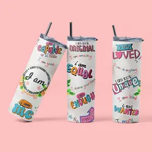 I Am Affirmation Tumbler - Perfect for Your Morning Drinks Cup Drinkware Portable Bottle Coffee