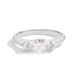 1Carat Marquise Moissanite Ring 925 Sterling Silver Elegant Daily Wear Birthday Gift For Her