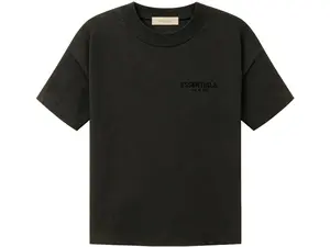 Fear of God Essentials Tee 'Stretch Limo' - Men's Black T-Shirt with 'Essentials' Logo, Short Sleeve, Round Neck, Casual Style, Stylish & Comfortable, Versatile for Everyday Wear - Jeans