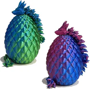 3D Printed Dragon Egg, Dragon Eggs with Dragon Inside, Crystal Dragon Fidget Toys, Full Articulated Dragon, Fidget Toys for Autism/ADHD