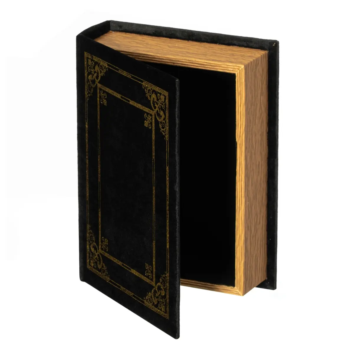 Vintiquewise QI003691.BK Vintage Paulownia Wood Black Antique Rectangle Trinket Box - Decorative Multifunctional Organiser with Velvet Liner, 7in W x 2in D x 9in H, 1lb Home Storage Bin, Jewelry Holder, Room Decoration, Ideal Gift