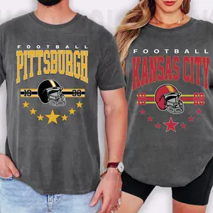 Comfort Color All 32 Teams Vintage Football T-Shirt Pepper Classic 90s All Team Football T-Shirt, Vintage 1960 Football T-Shirt, Cowboy T-Shirt, Cowboy Football Game Day Shirt, Team Unisex Shirt Gift Football FanTailgating & Team Pride Men's Wear Top