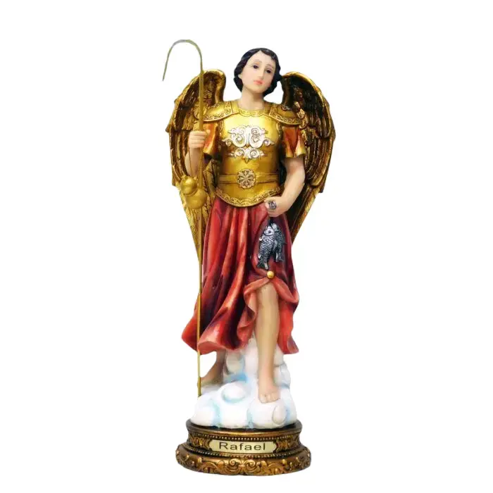 San Rafael Arcangel 8"-12" Inches Tall St Raphael Archangel Para la Salud Health Estatua Brand New Religious Decor Standing