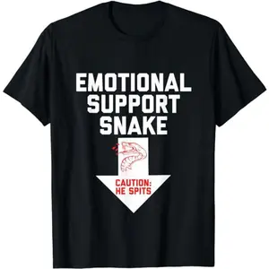 Crude Humor Shirts, Crude Humor Inappropriate Emotional Support Snake Halloween T-Shirt Menswear Casual Cotton Top Basic Fashion Streetwear