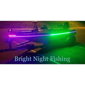 Bright Night Fishing 20 Foot UV & Green LED Strip, Black Fishing Light, Fluorescent, Florescent, Ultraviolet Boat bass Fishing  Priority Shipping Pontoon Kayak John Boat Florescent line Glow