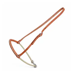 Russet Leather Rope Noseband Rawhide Laced Covered