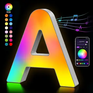 Smart LED Letter Light A Model, Light Up Letters, Rgbw Colorful Nightlight, USB Powered, APP Control, Music Sync, Customizable, Ideal for Parties & Festivals