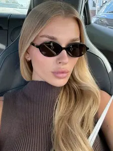 Women's Retro Oval Fashion Glasses, Stylish Eyewear for Daily Use, Beach Vacation, Outdoor Activities, Travel, Back-To-School