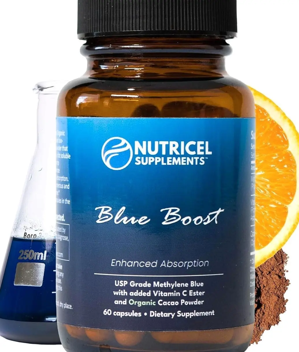 Methylene Blue Capsules - Pharmaceutical Grade Supplement - Made in America - 12mg (USP Grade) with Vitamin C Ester Enhanced Absorption - Third Party Tested (60ct)