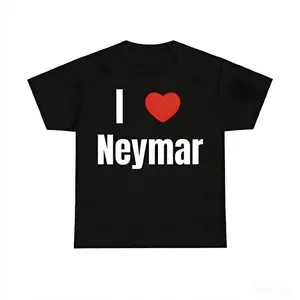 Game Day Apparel Cotton TShirt Featuring I Heart Neymar Graphic for Fans