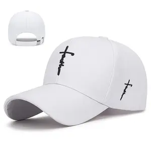 Unisex Outdoor Baseball Cap for Men Women, Cross Embroidered Design Trucker Hats Sun Protection, Ideal Religious Gifts for Birthday, Party,Travel