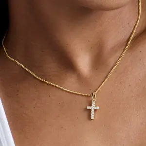 EVRY JEWELS Gold or Silver Plated Stainless Steel Women's Hypoallergenic Cross Necklaces EVRY JEWELS Gold or Silver Plated Stainless Steel Women's Hypoallergenic Cross Necklaces