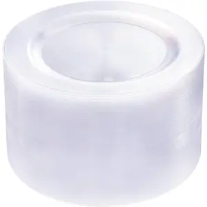 100 count Clear Plastic Plates -10.25inch Disposable Dinner Plates-  Weddings& Party Plates