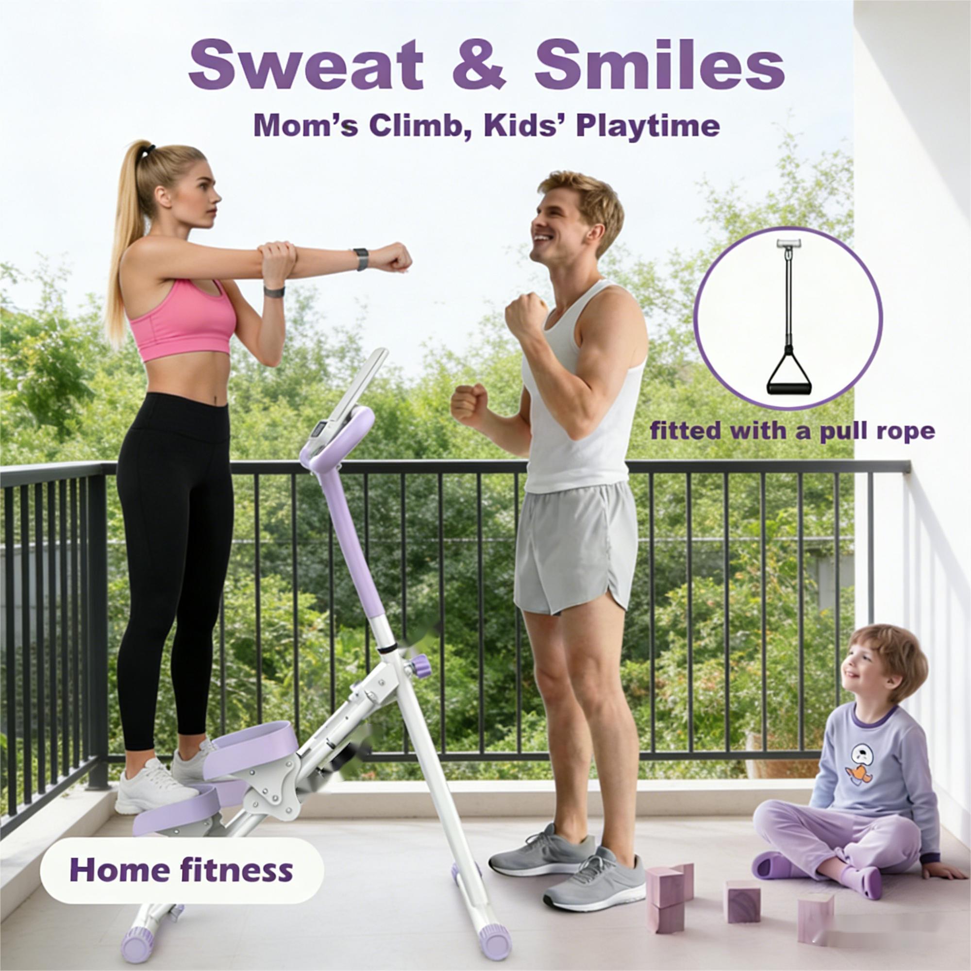 Foldable Vertical Climber 330LBS Home Stepper Machine Silent Hydraulic Exercise Equipment for Full Body Workout