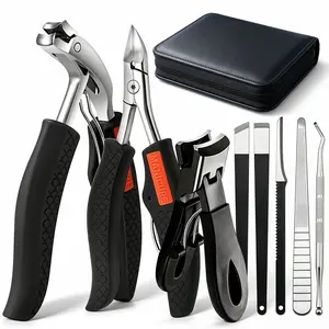 8-Piece Elderly Thick Toenail Clipper Set, Toe Nail Clippers for Adults, Large Toenail Trimmer with Storage Bag