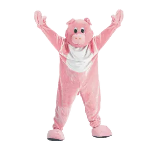 Pig Mascot Costume Dress For Adults | Soft Plush Animal Jumpsuit with Mask - Perfect For Halloween, Role Play, Pretend Play Fun, Fantasy Theme Party & Cosplay