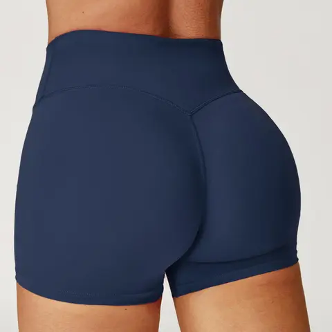 Women's Solid Color Breathable Comfortable Gym Shorts, High Stretch Yoga Shorts, Ladies Sportswear for Indoor Outdoor Wear, Activewear
