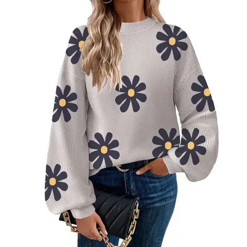 Dealsforyoudays Sweaters for Women Fall Fashion 2025 Trendy Long Sleeve Turtleneck Pullover Lantern Knit Sweater Tops