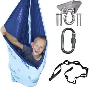 Sensory Swing for Kids Special Needs - Narwhal Blue - Indoor Therapy Snuggle Cuddle Hammock Swing Cacoon for Children with Autism ADHD and Aspergers by Sensory4u