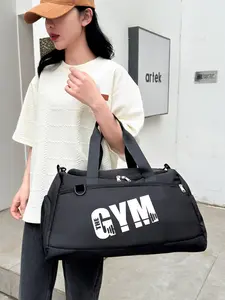 GYM Print Large Capacity Gym Bag, Dry-wet Separation Sports Bag, Handheld Travel & Yoga Duffle Bag, Unisex Large Storage Bag. All-purpose for fitness, swimming and short trips.
