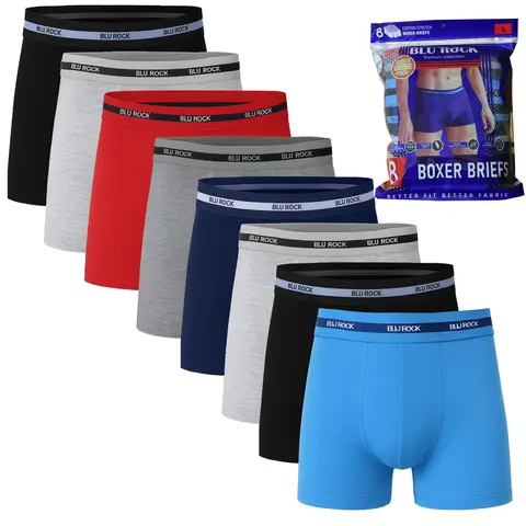 8-Pack Men's Boxer Briefs (Sizes, S to 2XL)