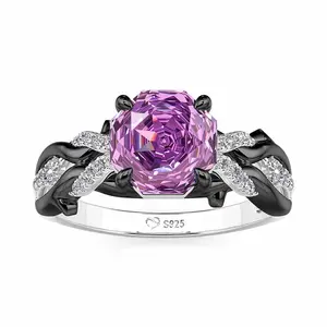 Jeulia Twisted Two Tone Thorn Octagonal Rose Cut Engagement Ring