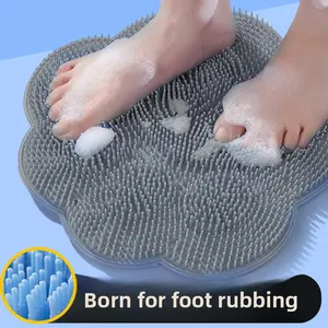 Bathroom Foot Scrubber Mat with Suction Cup Massage - Double-Layered Design for Thorough Cleaning & Easy Use - Versatile Foot Care Tool for Shower, Massage, & Back Scrubbing - Pad