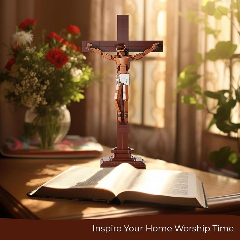 Jesus Crucifixion Building Blocks Set, Compatible Lego Religious Christian Toy Gift for Adults & Kids, Bible Story Model for Home Church Office Decor, 588 PCS