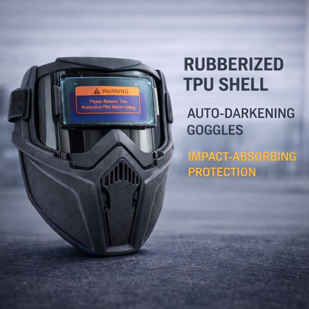 [SummerVibes]Auto Darkening Welding Helmet – Solar Welding Hood, Adjustable Shade 4/9-13 for TIG MIG ARC Welding, Approved Vented Hard Hat with LED Headlight, Plasma Cutting Table