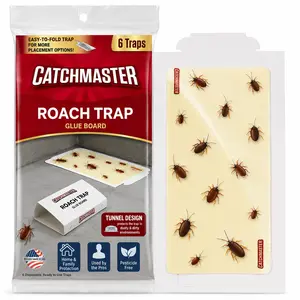 Catchmaster Roach Trap Glue Boards 6-Pk, Adhesive Bug Catcher, Insect & Roach, Scorpion, Spider, Cricket, & Cockroach Traps for Home, Bulk Glue Traps for House & Garage, Pest Control for Home