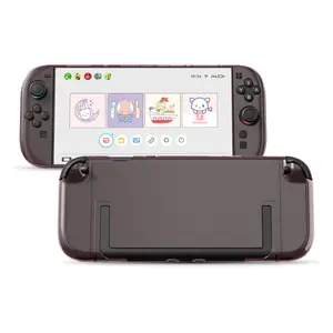Geekshare Clear Pink & Blue Protective Case for Nintendo Switch 2 - Slim Transparent Shell Cover, Anti-Scratch Grip