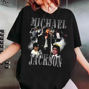 King of Pop Halftone Bootleg T-Shirt, Michael Jackson Retro Music Graphic Tee, MJ Music T-Shirt for Fans, Gift for Him