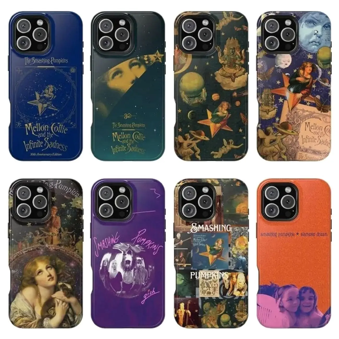 Retro Smashing Pumpkins Band 90s Rock Album Art Merch Heavy Duty Tough Phone Case, Compatible with iPhone X, 11, 12, 13, 14, 15, 16, 17 & more
