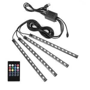 Neon LED Car Interior Strip Light with USB Power and Remote Control, RGB Color Changing Decorative Light for Home and Holiday Music Sync, Multifunctional Ambient Lights