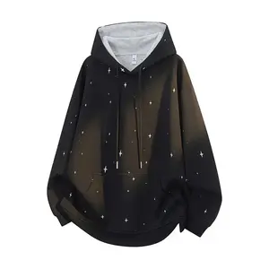 Men's hooded color blocked sports shirt, spring/autumn American loose casual top, fashionable and multifunctional couple's simple sports shirt, soft and comfortable, suitable for men's daily wearRAIMENTRY