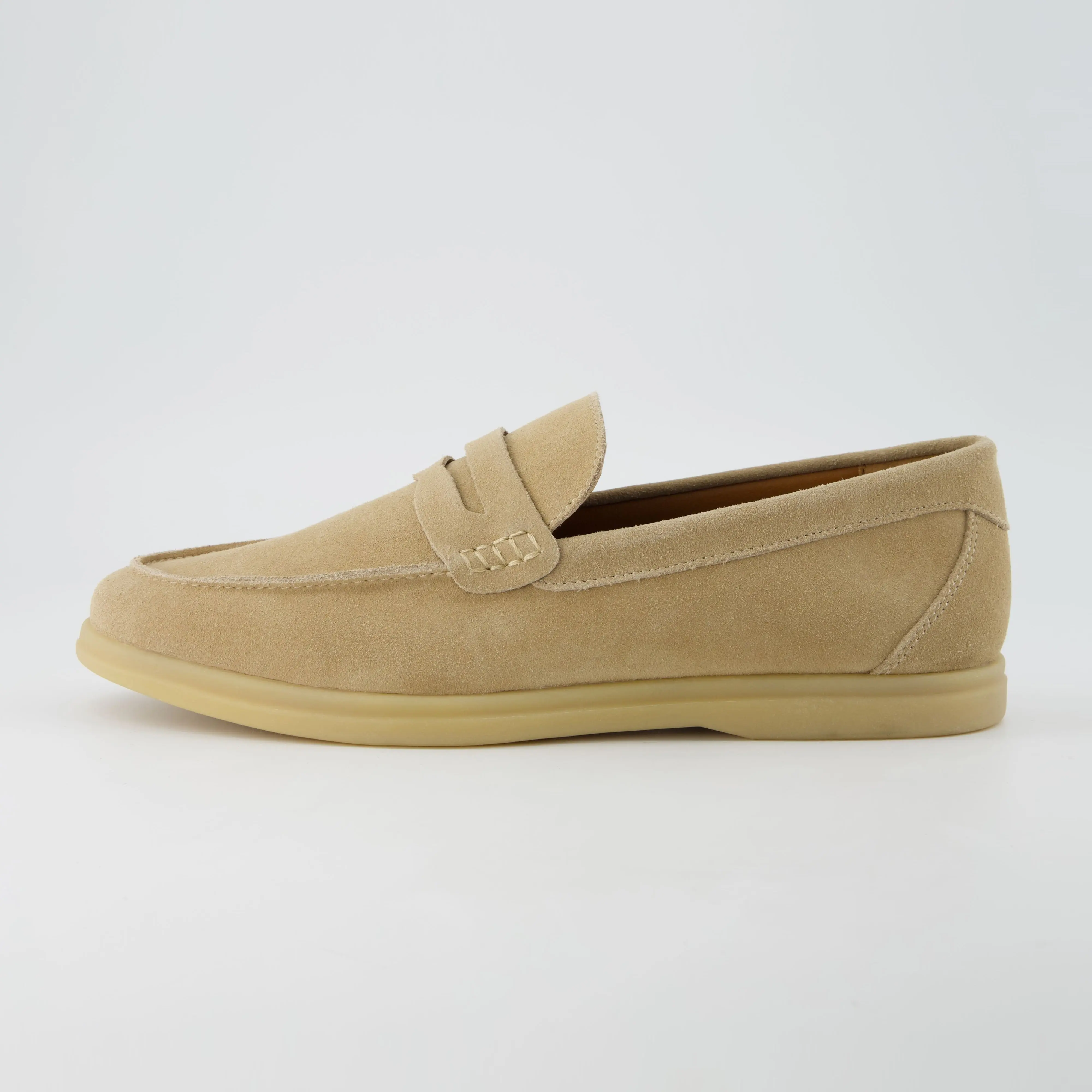 Selby Men's Genuine Leather Loafers – Slip-On Casual Suede Penny Loafers with Memory Foam