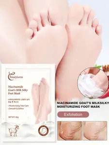 Niacinamide Goat's Milk feet Mask  – Deep Nourishing Treatment for Cracked Heels, Brightens Skin Tone & Softens Calluses, Baby-Smooth Feet Renewal