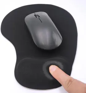 Pad with Wrist Rest, Gel Wrist Support Mousepad,  Laptop Computer  Pad, Non-Slip  Pads for Office & Home (Black)