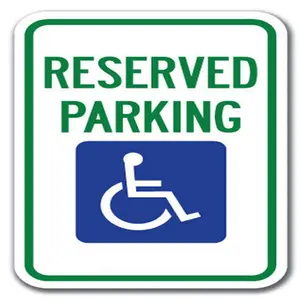 SignMission  12 x 18 in. Reserved Parking with Handicapped Symbol Heavy Gauge Aluminum Sign