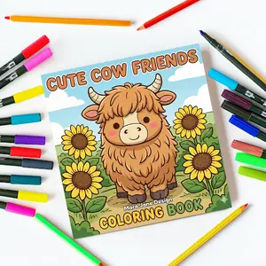 Cute Cow Friends: A Cozy Cow Coloring Book with Adorable Farm Animals, Relaxing Marker-Friendly Pages, and Cute Cozy Scenes