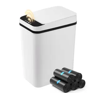 Bathroom Automatic Trash Can, 12L Touchless Motion Sensor, Lid Smart Electric Narrow Waterproof Garbage Bin for Bedroom Office