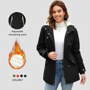 Women's Winter Thicken Hooded Sherpa Lined Parka Military Anorak Jacket Warm Short Cotton Coats for Women vintage military style jacket thick parka coat outfits de invierno