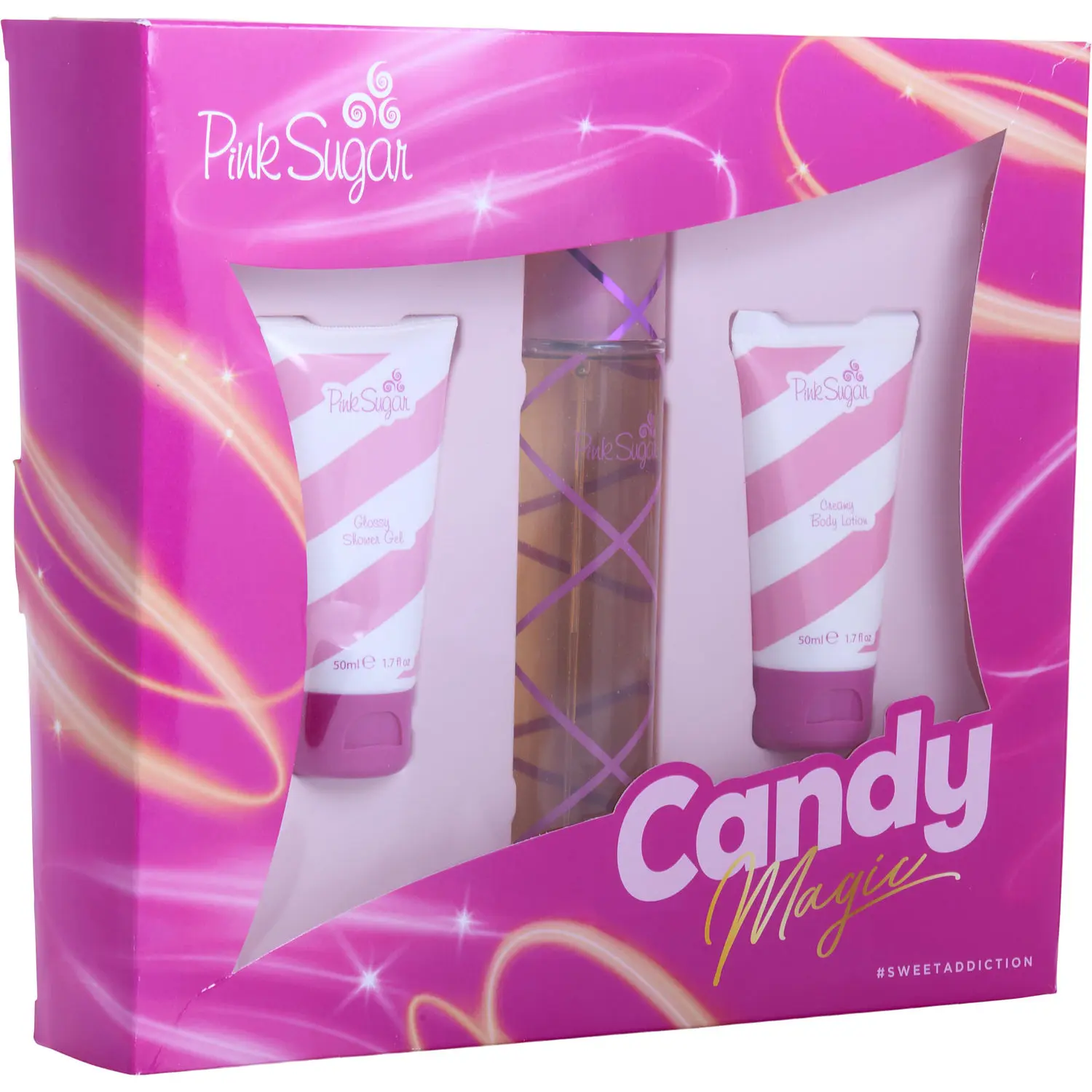 Pink Sugar Set-Edt Spray 3.4 Oz & Body Lotion 1.7 Oz & Shower Gel 1.7 Oz For Women