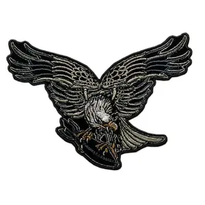 Eagle with Bomb Embroidered Patch [Iron on Sew on - 5.0 X 3.5 inch -EB1]
