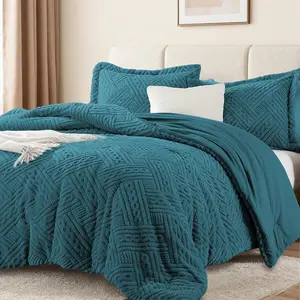 Moment Fluffy Queen Comforter Set - Teal Blue Warm Comforters for Winter Queen Size, Comforter Full Size Bed Set 3 Piece