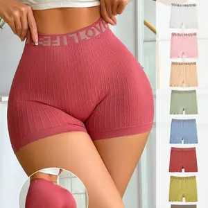 High-waisted European and American style sports shorts with LOVE lettering, knitted, fashionable, casual women's boxer shorts