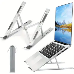 Aluminum Alloy Phone Stand, Adjustable Folding Laptop Holder, Foldable Laptop Stand, Portable Laptop Stand, Ventilated Cooling Design, Durable Desktop Computer Support