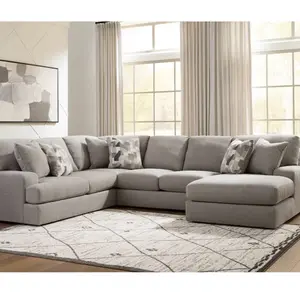 Modern Smoke Grey 3 Piece Sectional Sofa with Chaise L Shape Living Room Couch Comfortable & Stylish Design