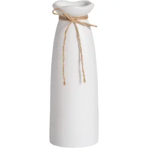 White Ceramic Vase for Dried Flowers Modern Home Decor, Fit for Foyer Living Room Fireplace Bedroom Kitchen, Decent Gift 8.27" H